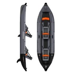 Kayak Gonflable Aquadesign KOLOA X'PERIENCE 360 Noir/Gris/Orange 2 Places