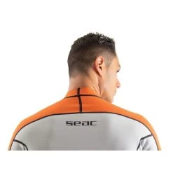Lycra Néoprène MC Seac Fit Homme Blanc/orange 2mm -Nautiques Sports Magasin lycra neoprene mc seac fit homme blanc orange 2mm 2