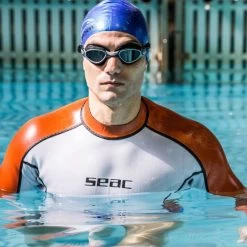 Lycra Néoprène ML Seac Fit Homme Blanc/Orange 2mm -Nautiques Sports Magasin lycra neoprene ml seac fit homme blanc orange 2mm 3