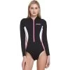 Maillot Néoprène Femme Noir/Rose Cressi Termico 2mm -Nautiques Sports Magasin maillot neoprene femme noir rose cressi termico 2mm