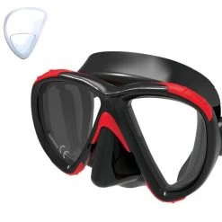 Masque Noir / Rouge Avec Verres Correcteurs Aquatys Papeete