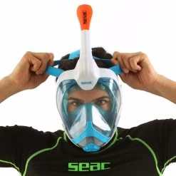 Masque Snorkeling Seac Grande Faciale Magica Blanc/Orange -Nautiques Sports Magasin masque snorkeling seac grande faciale libera magica blanc orange 8