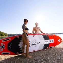 Paddle Gonflable WATTSUP SEAL 12'8'' -Nautiques Sports Magasin paddle gonflable wattsup seal 12 8 4