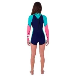 Shorty Femme Manche Longue Hurley Advant Bleu 2mm 2023 -Nautiques Sports Magasin shorty femme manche longue hurley advant bleu 2mm 2023 4