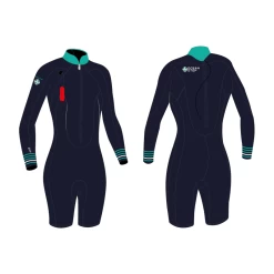 Shorty Longe Cote Femme Ocean Step LS Dual Zip 2mm -Nautiques Sports Magasin shorty longe cote femme ocean step ls dual zip 2mm 1