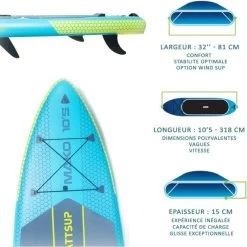 Windsup Paddle Gonflable WATTSUP MAKO 10'5'' -Nautiques Sports Magasin windsup paddle gonflable wattsup mako 10 5 5
